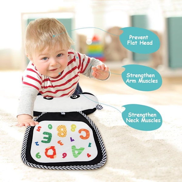Baby's Tummy Tuck, Sikker Interaktiv Lek for Nyfødte, Kognitive Grafikk (Kjempepanda) Black
