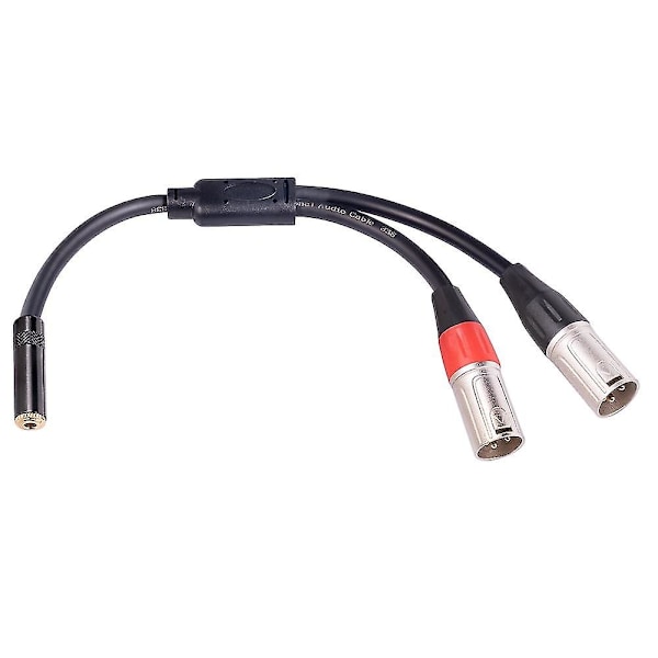 3,5 mm:n stereonaaras - kaksois-XLR 3-nastainen uros Y-jakaja Ofc Aux -äänikaapeli 3,5 mm - 3-nastainen XLR Y-1