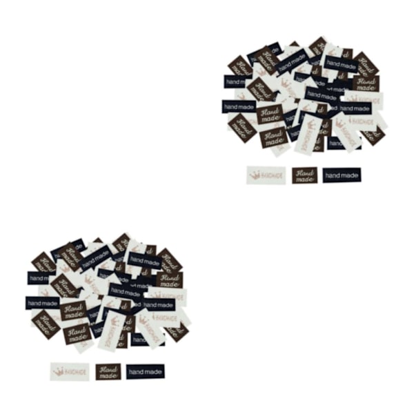 1/2/3/5 100x Käsinkirjoitetut englanninkieliset merkit T tagit kangas DIY Vaatteet Käsinkirjoitettu kruunun tulostus 120 kpl Handmade Crown Print 120 Pcs 2 Set