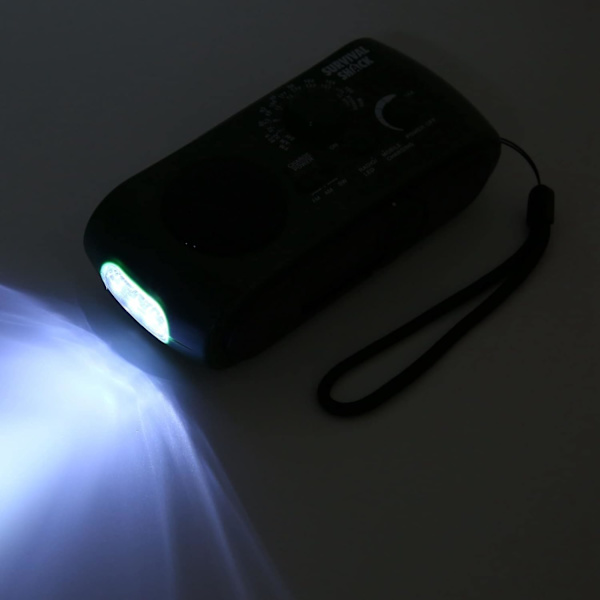 800mAh NOAA Nødvejrradio, Solcelledrevet håndsvingradio, Bærbar Praktisk LED Lommelygte Udendørs