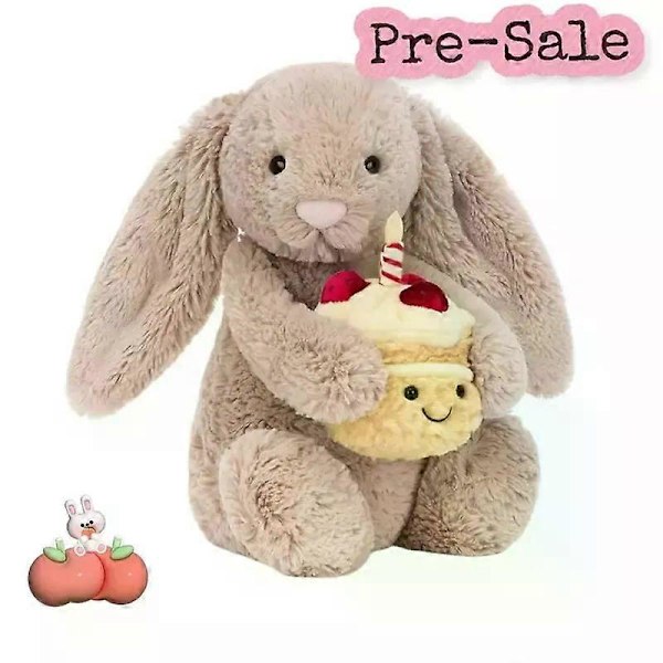 Jelly Cat Bartholomew Bjørn Humle, Bashful Kanin Beige Bursdagskake 2025 Nye Kolleksjoner 25Cm B