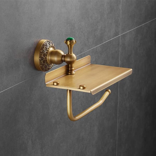 Toalettpapirholder i solid messing, veggmontert toalettpapirrullholder