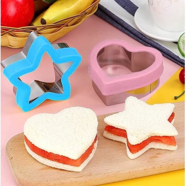 12-delt Toast-kjeksutskjærer for barn, Sandwich-kjeksutskjærersett for barn, Dino-kjeksmåler i rustfritt stål, Kjeksutskjærer for brød, Bento-tilbehør