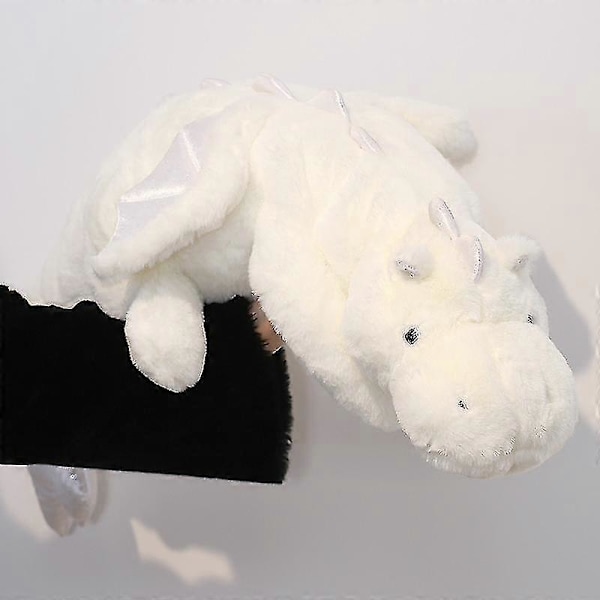 Söt Plyschdrake, Tyngd Dinosaurieleksak Barn Vuxen Gåva Eller Dekoration LGL vit white 90cm