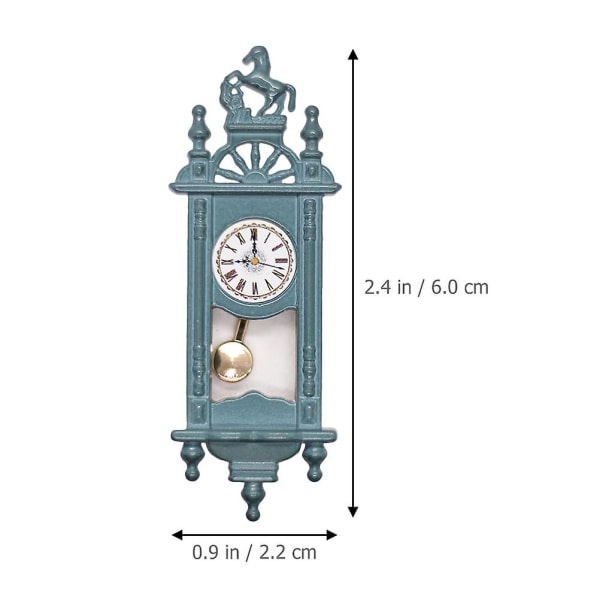 Veggklokkedekor Fotorekvisita Mini Veggklokkeleketøy Veggklokkemodelldekor (Himmelblå)
