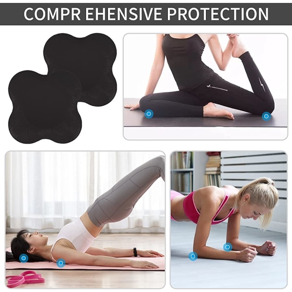 Yogaknäskydd, 2-pack halkfria yogaknäskydd matta yogaknäskydd yogastödsplattor för skydd av knän, händer, handleder och armbågar, 25X25cm