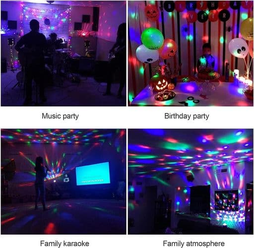 Diskokula discolampe festlampe discobelysning lyseffekter 7 farver