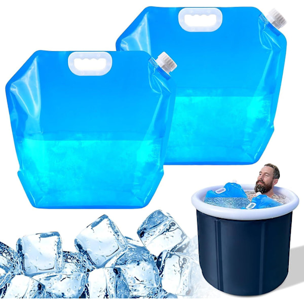 2-pack isbadspåsar, badkar fryspåse med stor kapacitet, tillbehör för kallbad, isbad hemma, lämplig för idrottare, bärbar ishink