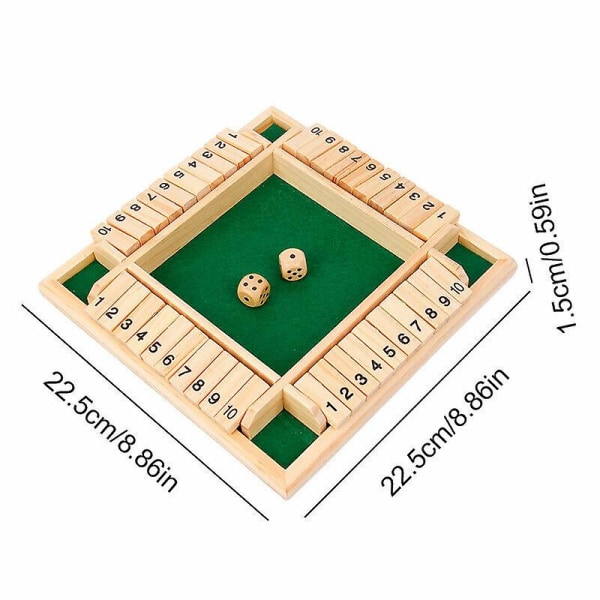2/4 spillere Luk boksen Træ traditionel pub terning familie børn børn spil