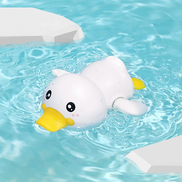 Sød Bade-Skildpadde Hval Pool Strand Klassisk Kæde Opvindslegetøj Vandlegetøj til Børn white duck