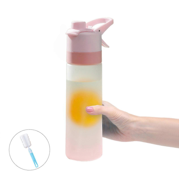 650 ml:n tiivis suihkepullo ulkoiluun harjalla, juomakupeilla ja suurella kapasiteetilla, kannettava ja höyryävä_xx pink