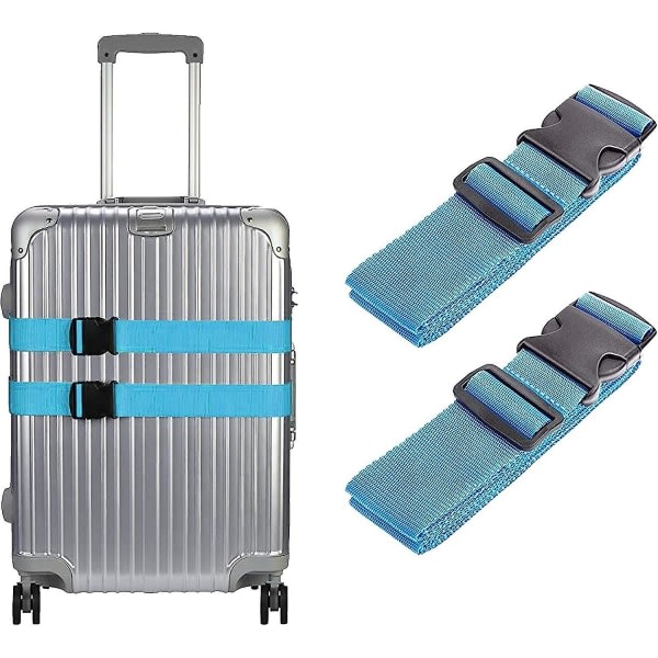 Pieces Matkalaukku matkalaukkuhihnalle Säädettävät matkatavarahihnat silmukalla suljettavalla matkatavaralla Matkatarvikkeet Turvavyöt (sininen) Sininen