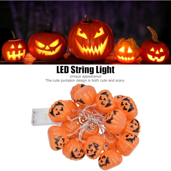 Jouluvalot, 20LED Halloween-kurpitsajouluvalot 3 metriä Kaksoistila Koristeelliset Jouluvalot Juhliin