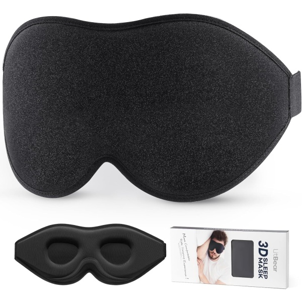 Sömnmask för sidosövare kvinnor män, ögonmask för sömnljusblockering, 3D Contoured Cup Sleeping Mask