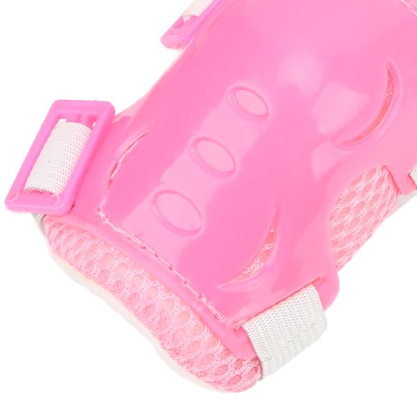 6 st/set Rullskridskoåkning Skyddsutrustning Justerbara Knä Armbåge Handskydd för 6-18 År Rosa