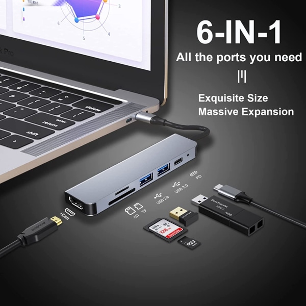 USB C HUB, Multiport USB C Adapter til MacBook Pro & Air Tilbehør