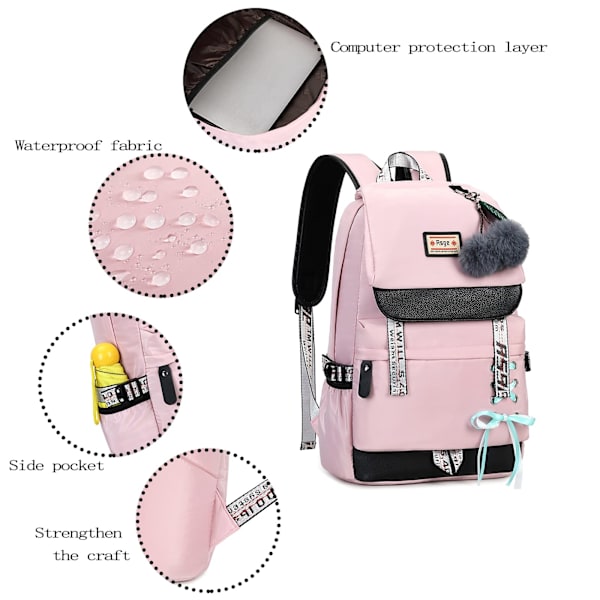 Skolryggsekk for jenter, skoleveske for gutter, skoleveske med ergonomisk design, ryggsekk for campus, ryggsekk i nylon