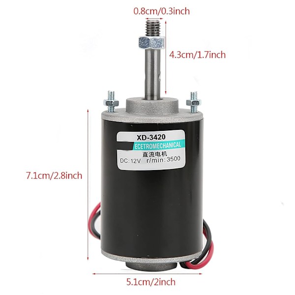 12V motor, kraftig 12V motor (12V 3500 rpm), høyt dreiemoment DC-motor