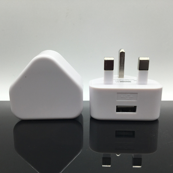 3-pack Dubbel USB-vägguttag UK Kompakt Nätladdare 2.1A