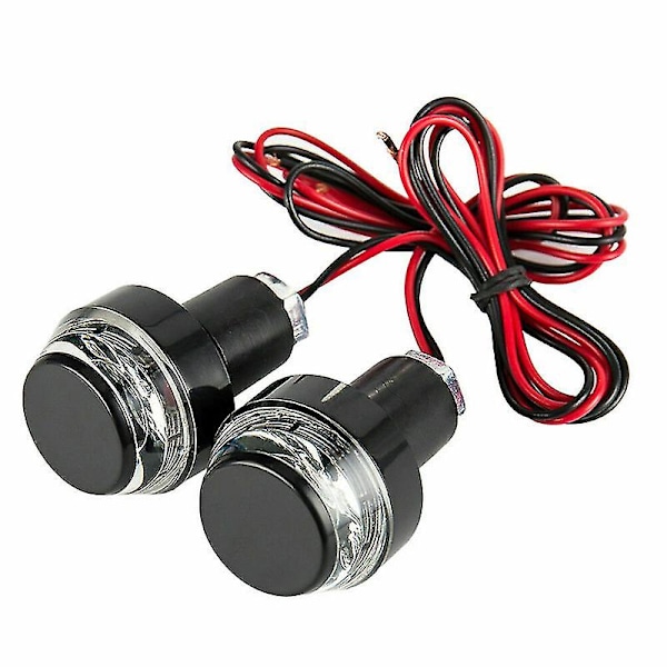 2x Motorsykkel Blinklys LED Lys Indikator Styre Ende Håndtak Stanglampe