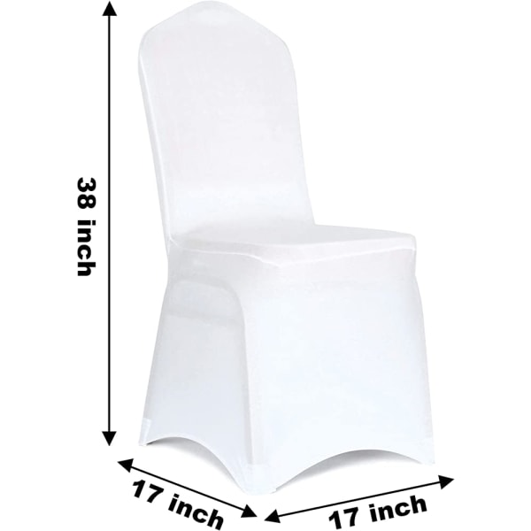 10 STK Hvid Spandex Spisestuestolebetræk til stuen - Universal Stretch Stol Slipcovers Protector til bryllup, banket og fest