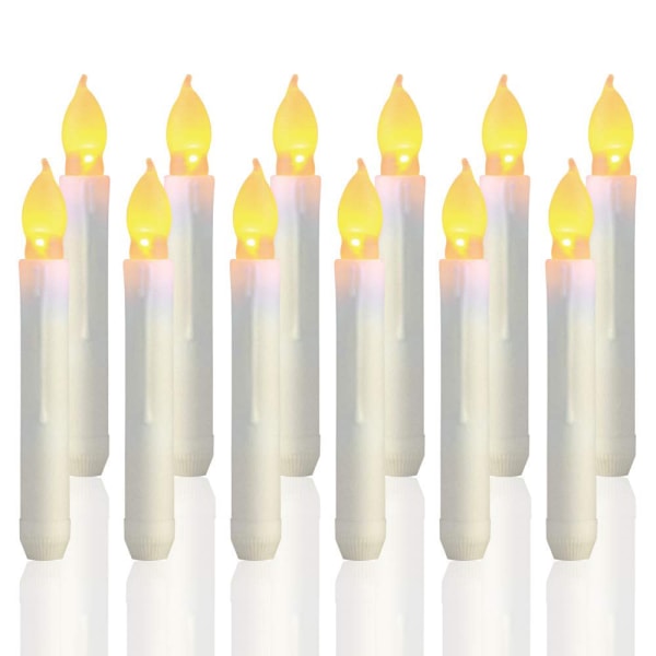 12 stk Flameless Led Taper stearinlys, batteridrevne Harry Potter flydende stearinlys til fest, julepynt