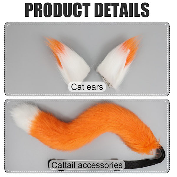 Falsk pels kat ræv ulv furry hale og pin ører til Halloween