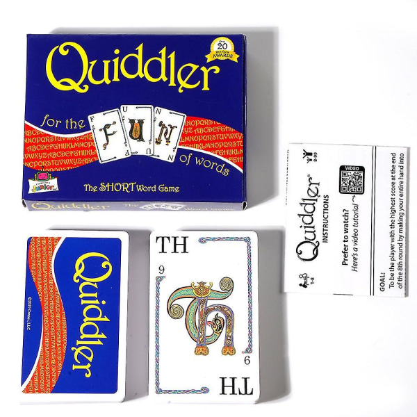 Quiddler-korttipeli Klassinen viihde Pariskunnat Ystävät Perhejuhlat Lautapeli Tee lyhyitä sanoja korteilla voittaaksesi, syntymäpäivän joululahjat, yli 8-vuotiaille