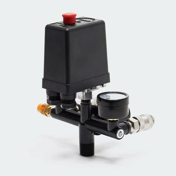 Trykregulator med trykkontakt til kompressor Trykkontakt med 2 displays