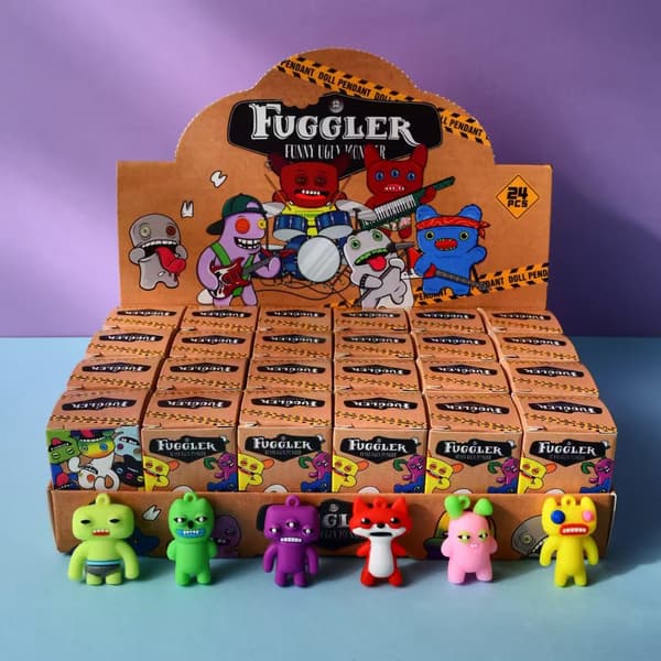 Söt Monster Hänge Nyckelring Docka Blind Box (24-pack)