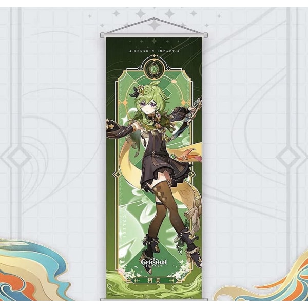 For Genshin Impact Wall Scroll Plakat Hengende Wall Art Premium Artistic Canvas Anime Picture Character Merchandise COLLEI
