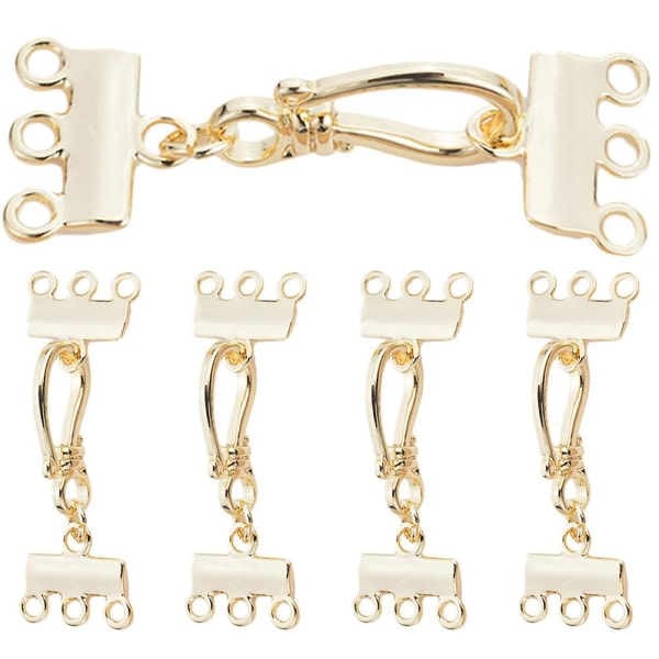 Stk Halskæde låse Lagdelt halskæde låse Smykkefund til håndværk (0,5X1X3,1CM, gyldent)