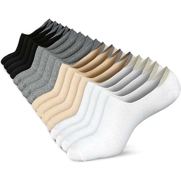 No Show Socks Women's Low Socks Non-Slip Flat Boat Line 8 Pairs