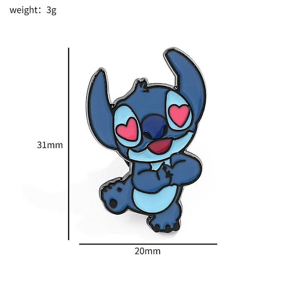 7 st Cartoon Stitch Brosch Pins Badge Pin För Ryggsäckar Kläder Jackor Mössor Dekoration Söta Gåvor 7Pcs