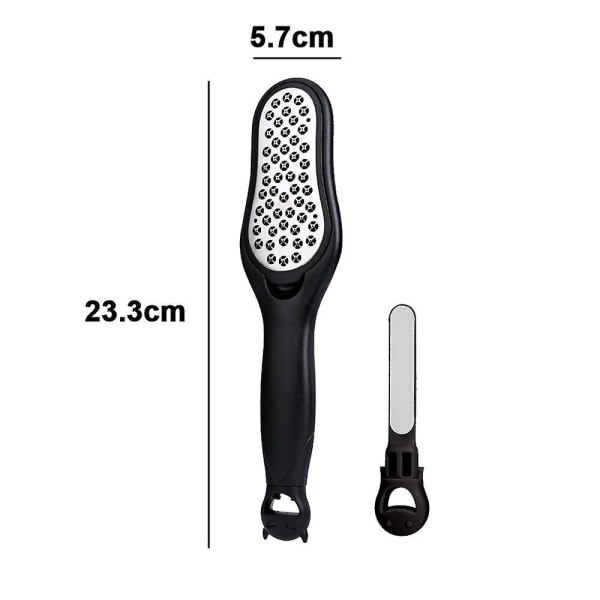 Pedicure Foot File, Use on Wet or Dry Feet, Double Sided Stainless Steel, Remove Dry Hard Callus.(Black Suit)