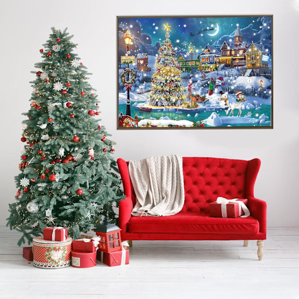 Adventskalenderpussel 2024 Julpussel 1008 Bitar, Julsnö Natt 24 Dagar Jul Nedräkning Kalender Pussel för Vuxna