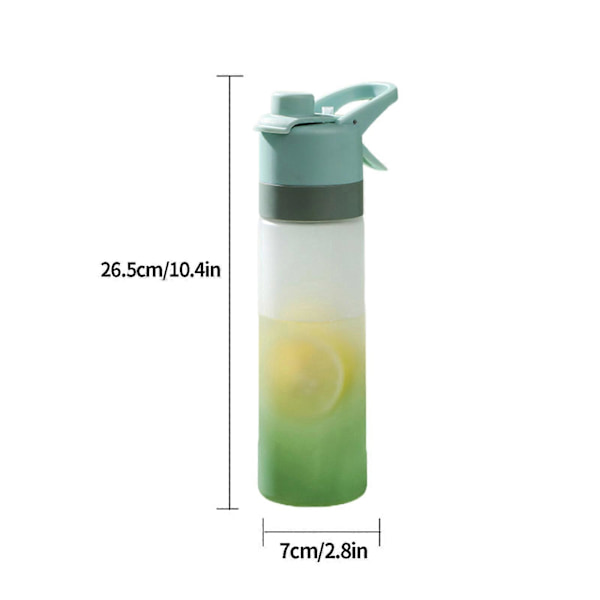 650 ml:n tiivis suihkepullo ulkoiluun harjalla, juomakupeilla ja suurella kapasiteetilla, kannettava ja höyryävä_xx green