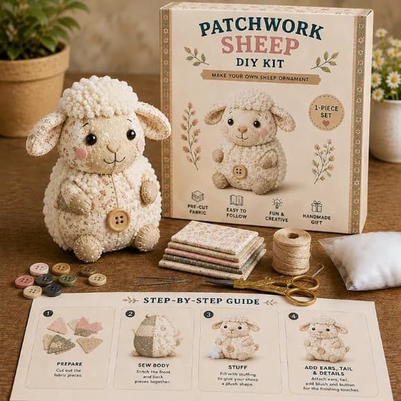 Nyt DIY Patchwork Dyrehåndværkssæt, Lav Dit Eget Søde Dyr, Håndlavet Sæt til Børn og Voksne pig