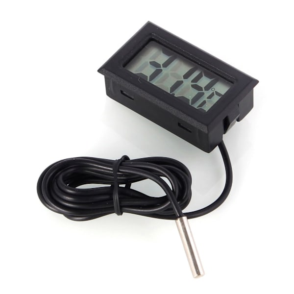 Digitalt LCD Termometer Temperaturkontroll med Ekstern Probe for Akvarium Kjøleskap Fryser - Svart
