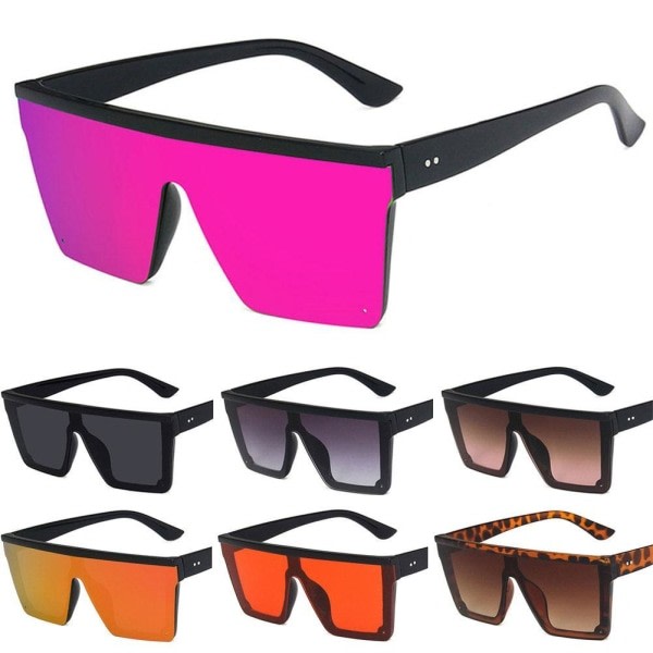 Ny stil dame solbriller firkantet overdimensioneret luksus Brown+pink