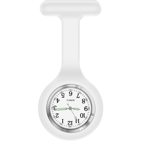 Sygeplejerske ur clip-on ur fob, til sundhedspleje arbejde, glød pointer i mørke, silikone rem med pin/clip, analog-digital, quartz urværk
