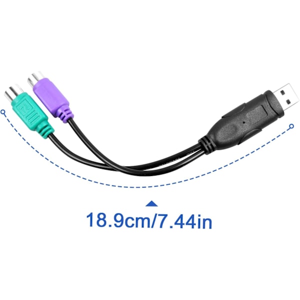 UCEC PS/2 til USB-adapterkonverter for PS2-tastatur og -mus