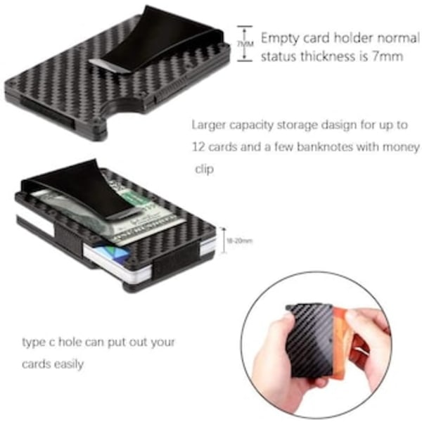 Karbonfiberkortholder RFID Sort - julegave One size