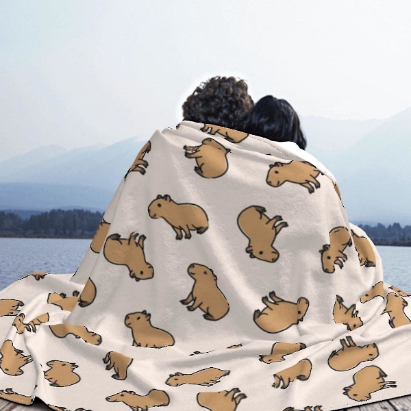 Capybara Fleecefilt All Season Vilda Djur Från Sydamerika Bärbar Tunn Filt För Soffa Bil Sängkläder 100x125cm 40x50in