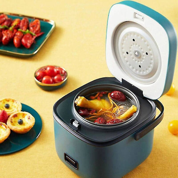 Liten riskokare for 1-2 personer med dampkokingskurv 1,2 l Mini elektrisk riskokare 220v Liten multikoker Kjøkkenutstyr Red