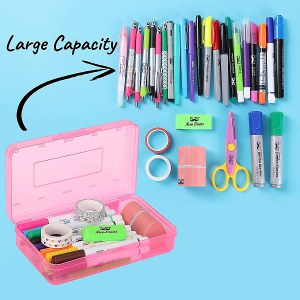 2-pakkainen case, case napsautettavalla kannella, case Pinottava muotoilu, laatikko tarvikkeineen lapsille koululuokkahuoneessa