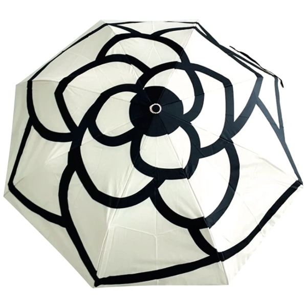 Camellia automatiskt paraply för män, hopfällbart anti-UV-transparent solskydd,