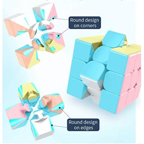 Macaron Meilong 3x3 tarraton taikakuutio MFJS MEILONG 3x3x3 Cubing Classroom Meilong 3x3 Macaron -nopeuskuutio