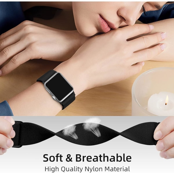 3-pack Stretchy Solo Loop kompatibel med Apple Watch Band 3 stk 10 42mm/44mm/45mm/49mm 3pcs 10