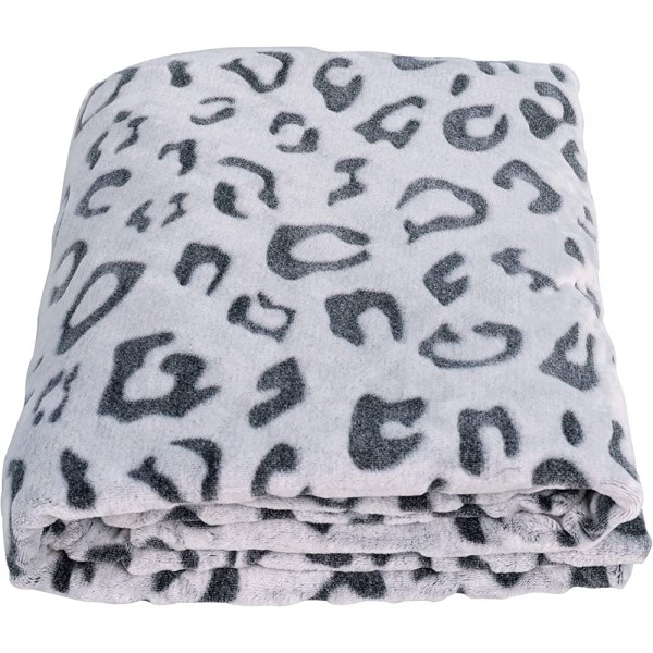 Uragiri flanell fleece filt, lätt supermjuk, mysig plysch sängfilt, 60 × 80 tum, svart leopard